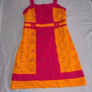 Nanette Lepore Hot Pink Eyelet Sundress